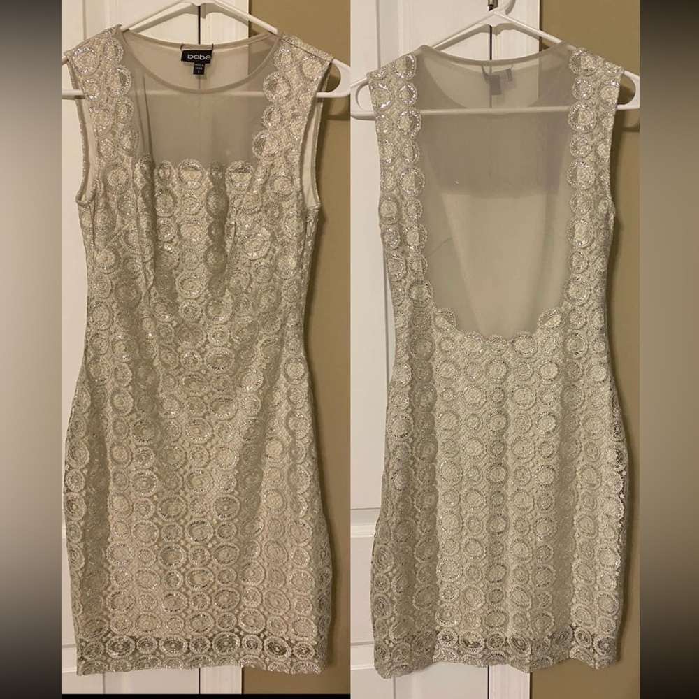 Mesh back Bebe dress size small